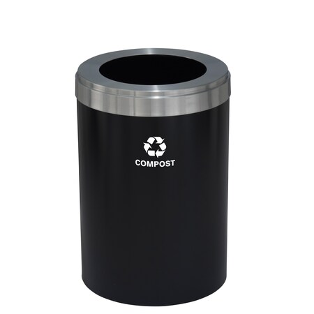 Glaro Waste Receptacle, Liner, 16 gal., Satin Bla W-2032BK-SA-W6RL