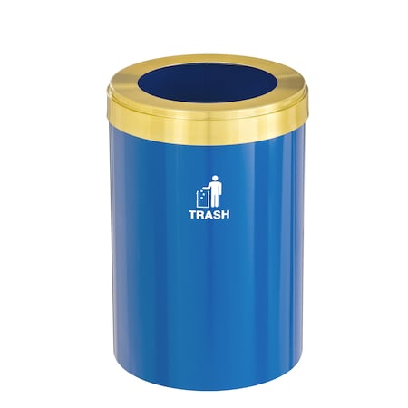 Glaro Waste Receptacle, Liner, 16 gal., Blue/Sati W-2032BL-BE-W3