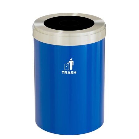 Glaro Waste Receptacle, Liner, 16 gal., Blue/Silv W-2032BL-SA-W3