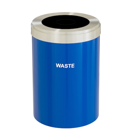 Glaro Waste Receptacle, Liner, 16 gal., Blue/Silv W-2032BL-SA-W4