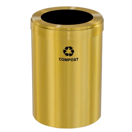 Glaro Waste Receptacle, No Liner, 41 gal., Satin W-2042BE-BE-W6RL