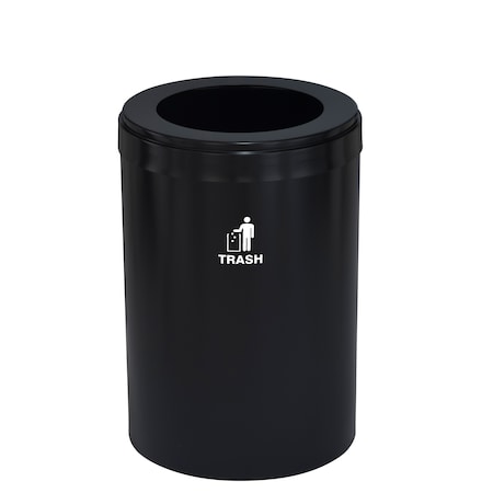 Glaro Waste Receptacle, No Liner, 41 gal., Satin W-2042BK-BK-W3