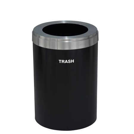 Glaro Waste Receptacle, No Liner, 41 gal., Satin W-2042BK-SA-W5
