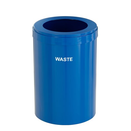 Glaro Waste Receptacle, No Liner, 41 gal., Blue/B W-2042BL-BL-W4