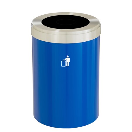 Glaro Waste Receptacle, No Liner, 41 gal., Blue/S W-2042BL-SA-W1