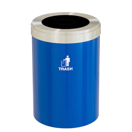 Glaro Waste Receptacle, No Liner, 41 gal., Blue/S W-2042BL-SA-W3