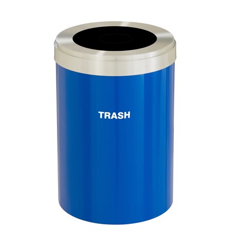 Glaro Waste Receptacle, No Liner, 41 gal., Blue/S W-2042BL-SA-W5