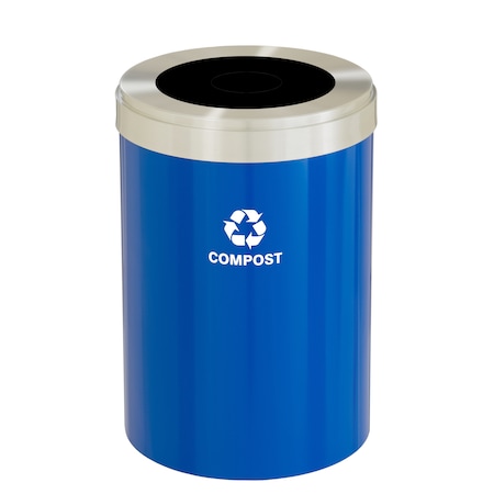 Glaro Waste Receptacle, No Liner, 41 gal., Blue/S W-2042BL-SA-W6RL