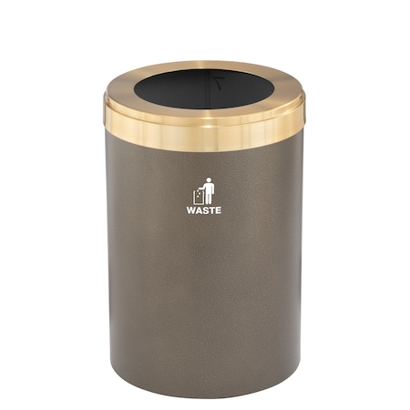 Glaro Waste Receptacle, No Liner, 41 gal., Bronze W-2042BV-BE-W2