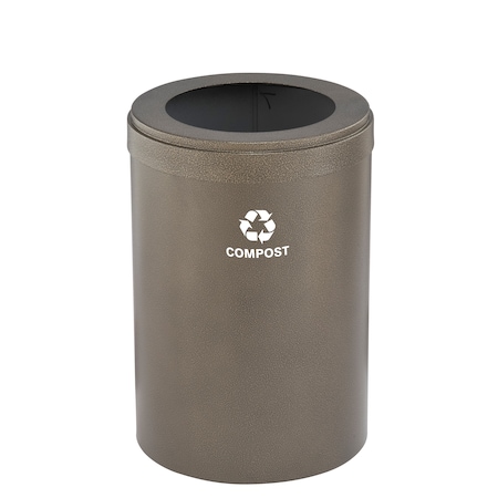 Glaro Waste Receptacle, No Liner, 41 gal., Bronze W-2042BV-BV-W6RL