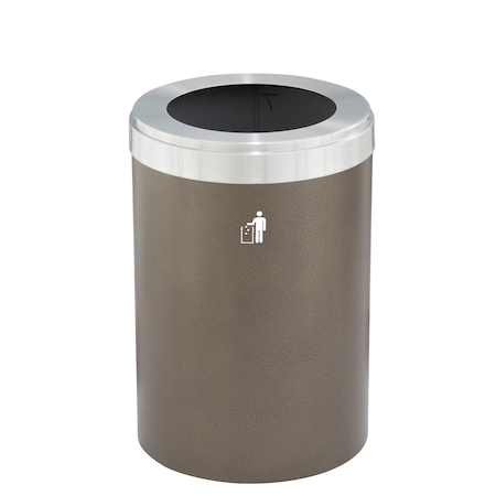 Glaro Waste Receptacle, No Liner, 41 gal., Bronze W-2042BV-SA-W1