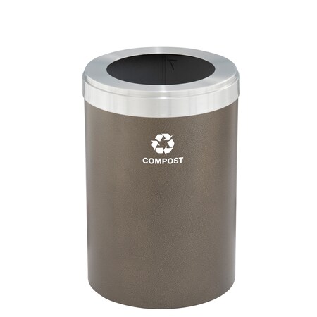 Glaro Waste Receptacle, No Liner, 41 gal., Bronze W-2042BV-SA-W6RL