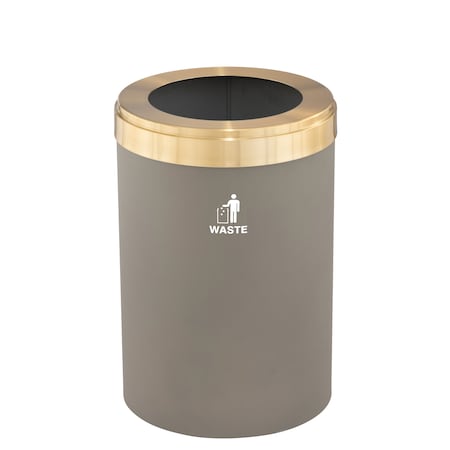 Glaro Waste Receptacle, No Liner, 41 gal., Nickel W-2042NK-BE-W2
