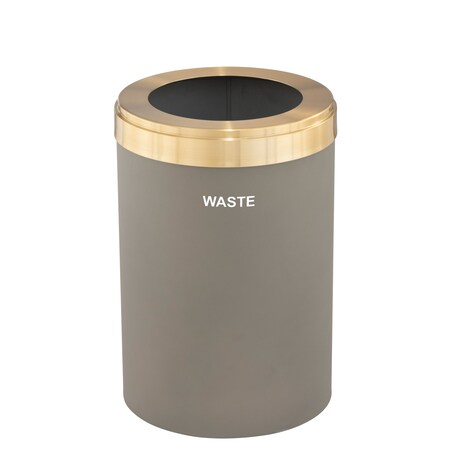 Glaro Waste Receptacle, No Liner, 41 gal., Nickel W-2042NK-BE-W4
