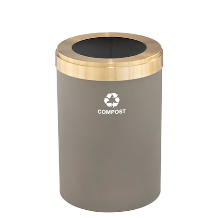 Glaro Waste Receptacle, No Liner, 41 gal., Nickel W-2042NK-BE-W6RL