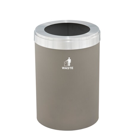 Glaro Waste Receptacle, No Liner, 41 gal., Nickel W-2042NK-SA-W2