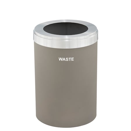 Glaro Waste Receptacle, No Liner, 41 gal., Nickel W-2042NK-SA-W4