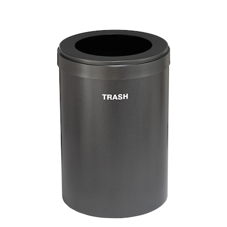 Glaro Waste Receptacle, No Liner, 41 gal., Silver W-2042SV-SV-W5