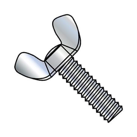 Zoro Select Wing Nuts, 10-24X3/4 LT TYP A COL, PK200, #10-24 Thread Size, Wing, Zinc Plated Steel, 3/4 in Lg 1012WA