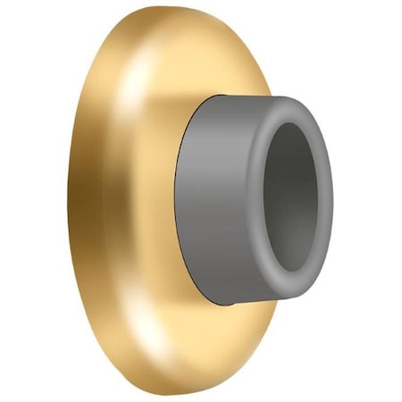 Deltana Wall Mount Concave Flush Bumper, 2-1/2" Diameter Lifetime Brass WB250CR003