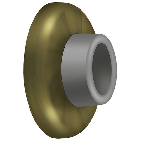 Deltana Wall Mount Concave Flush Bumper, 2-1/2" Diameter Antique Brass WB250U5