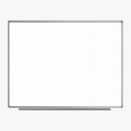 Luxor Wall-Mounted Magnetic Ghost Grid Whiteboard - 48 in  x 36 in WB4836LB