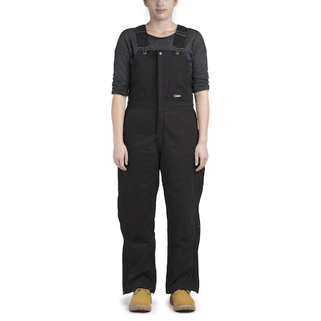 Berne Womens Bib, Ladies, Washed, Insulated, Medium Short, Black, Size MS WB515
