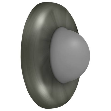 Deltana Wall Mount Convex Flush Bumper, 2-1/2" Diameter Antique Nickel WBC250U15A