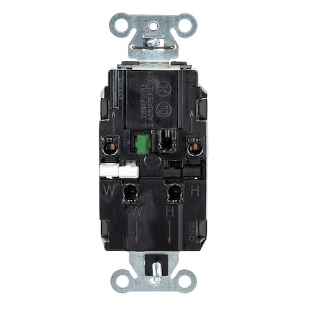 Hubbell Wiring Device-Kellems Straight Blade Receptacle, 5-20R, 20 A, 125V AC, 2 Pole, 3 Wire, Surface Mount, Grounded DR20STBKTR