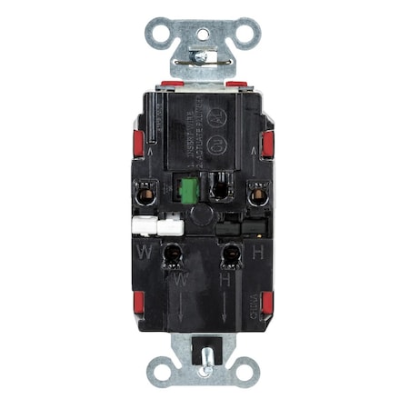 Hubbell Wiring Device-Kellems Straight Blade Receptacle, 5-20R, 20 A, 125V AC, 2 Pole, 3 Wire, Surface Mount, Single, Red DR20STR
