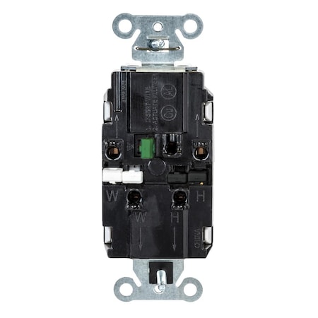 Hubbell Wiring Device-Kellems Straight Blade Receptacle, 5-20R, 20 A, 125V AC, 2 Pole, 3 Wire, Surface Mount, Grounded DR20STWTR