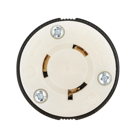 Hubbell Wiring Device-Kellems Locking Connector, L7-20R, 20 A, 277V AC, Single Phase, 2 Pole, Spring Clamp Terminals HBL2333ST