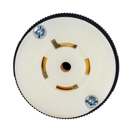 Hubbell Wiring Device-Kellems Locking Connector, L22-20R, 20 A, 277/480V AC, Three Phase, 4 Pole, Spring Clamp Terminals HBL2523ST