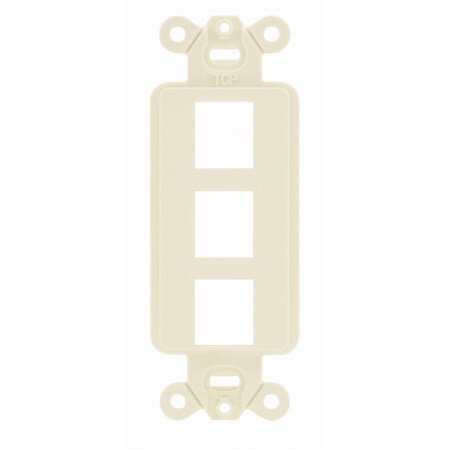 Hubbell Premise Wiring Flush Ivory Outlet W/3 Jack Op ISF3EI
