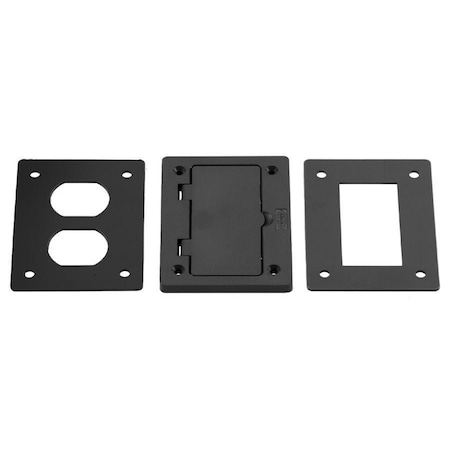 Hubbell Wiring Device-Kellems Box Cover, Floor Box Type, 1 Gang, Non-Metallic, Duplex Receptacle Cover Type PFBR826BLA