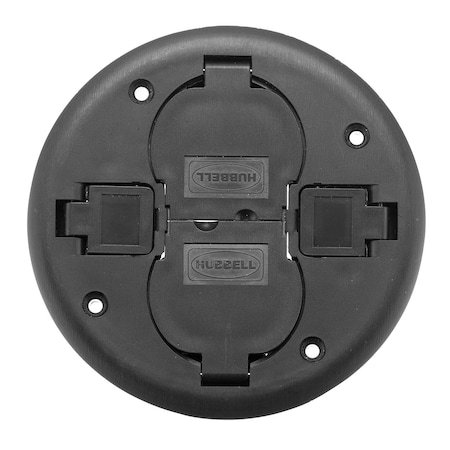 Hubbell Wiring Device-Kellems Electrical Box Cover, Round, PVC, Furniture Feed Cover PT2X2CBL