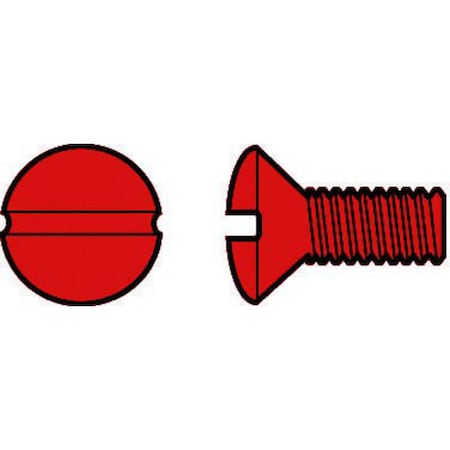 Hubbell Wiring Device-Kellems Plate Screws, Nylon, Red, PK100 RA38RPK100