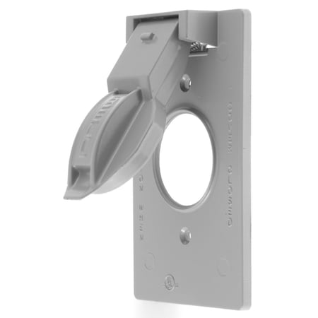 Hubbell Wiring Device-Kellems Weatherproof Wall Plates, Number of Gangs: 1 Zinc, Gray RW51550