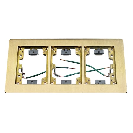 Hubbell Wiring Device-Kellems Rectangular Floor Flange, 3 Gangs, Rectangular, Metallic SB3085W