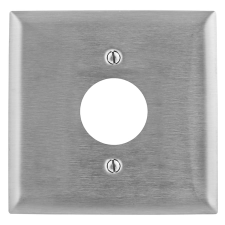 Hubbell Wiring Device-Kellems Opening Wall Plates, Number of Gangs: 2 Stainless Steel, Brushed Finish, Silver SS749