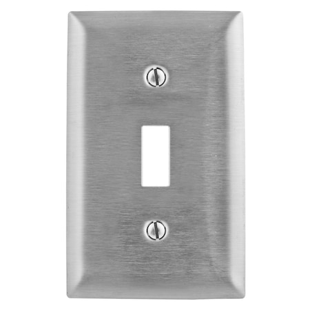 Hubbell Wiring Device-Kellems Toggle Jumbo Switch Wall Plates, Number of Gangs: 1 Stainless Steel, Brushed Finish SSJ1