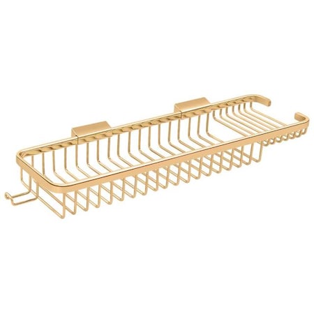 Deltana Wire Basket, 17-1/2" Rect/Com With Hook Lifetime Brass WBR1850HCR003