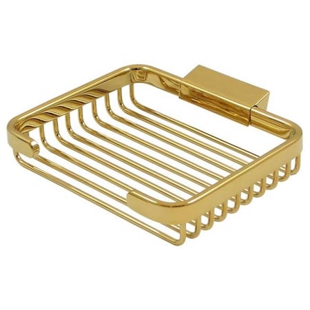 Deltana Wire Basket, 6" Rectangular Soap Holder Lifetime Brass WBR6050CR003