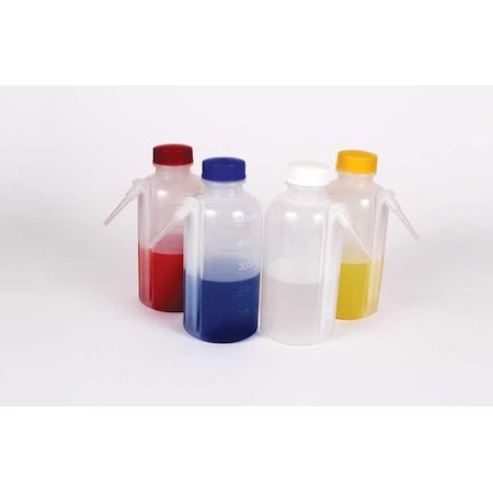 United Scientific Wash Bottles, Unitary, Colored Caps, 500 WBSET4