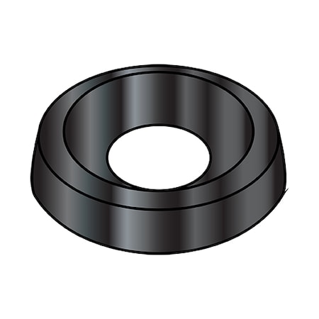 Zoro Select Countersunk Washer, Fits Bolt Size #6 , Steel Black Zinc Finish, 10000 PK 06WCBZ