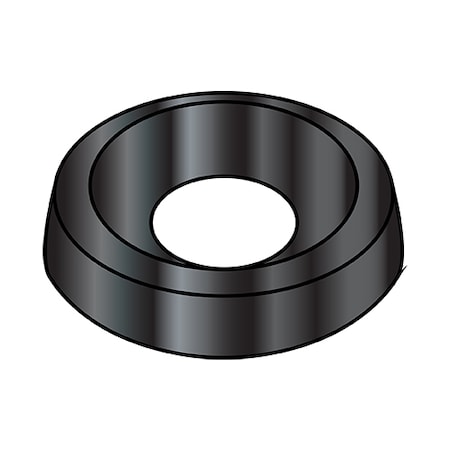 Zoro Select Countersunk Washer, Fits Bolt Size #8 , Steel Black Oxide Finish, 10000 PK 08WCB