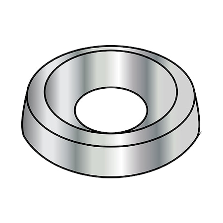 ZORO SELECT Countersunk Washer, Fits Bolt Size #8 Steel, Nickel Plated Finish, 10000 PK 08WC