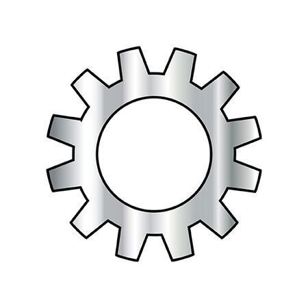 Zoro Select External Tooth Lock Washer, For Screw Size #6 Stainless Steel, Plain Finish, 10000 PK 06WE410