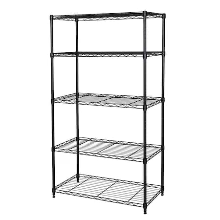 Seville Classics Steel Wire Shelving, 5 Tier, 4 Steel Poles WEB675