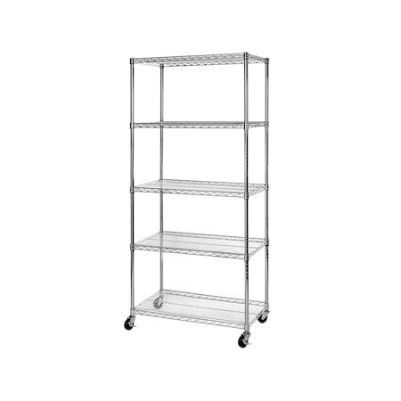 Seville Classics UltraDurable(R), NSF Steel Shelf, 5 Tier WEB690
